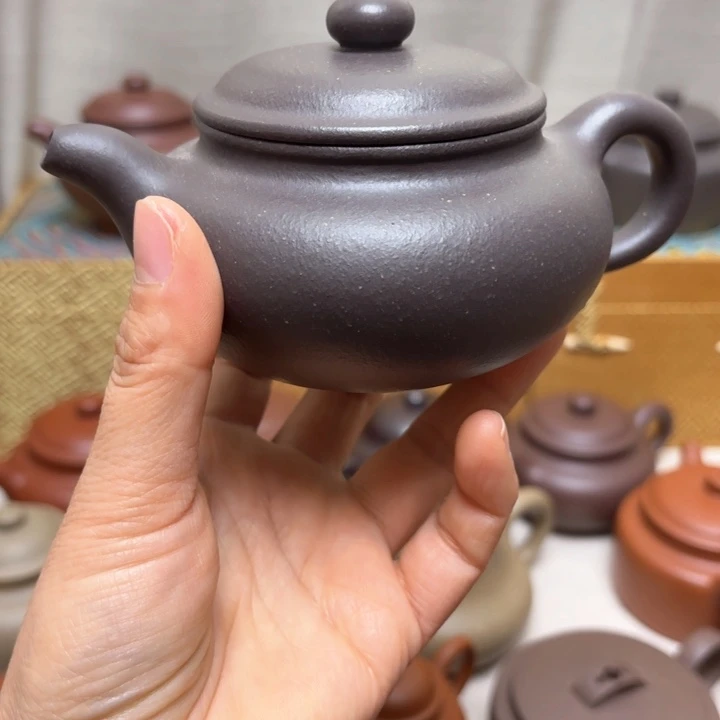 紫砂茶壶大水潭天青30目半手工