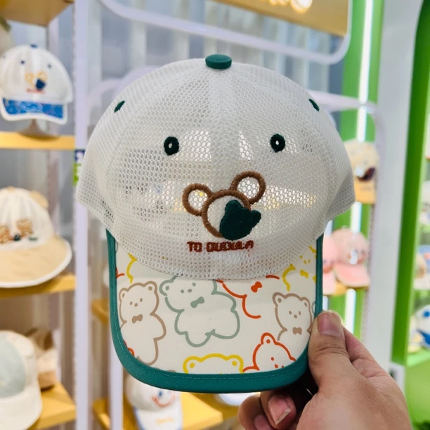 大檐极简风圆顶卡通风卡通帽子鸭舌帽宝宝薄款防晒帽婴儿夏季3156