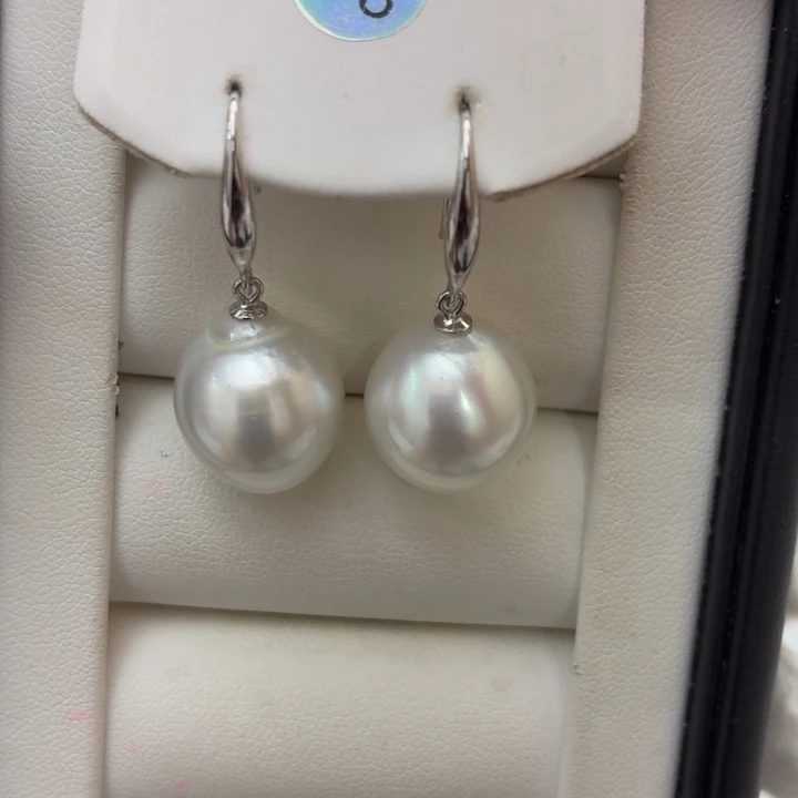 银S925镶嵌耳饰海水珍珠