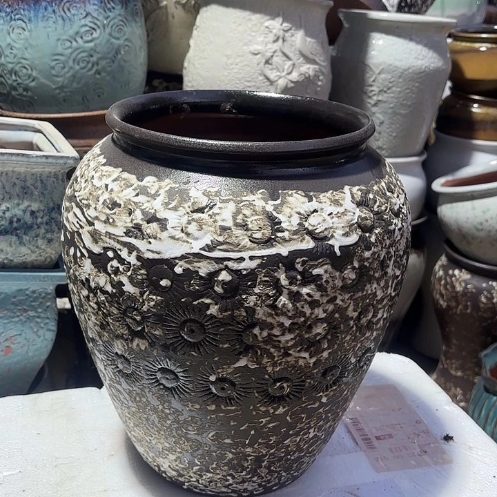 紫砂茶碗侘寂风坛子口径20高度30