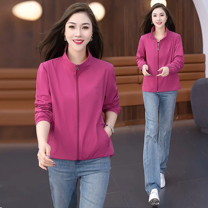 高端时尚立领外套女春秋2025新款洋气减龄休闲短款上衣夹克妈妈装