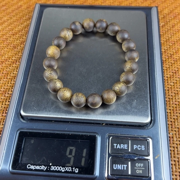 沉香沉香碎屑+棋楠沉香圆珠卡10mm克重9克+