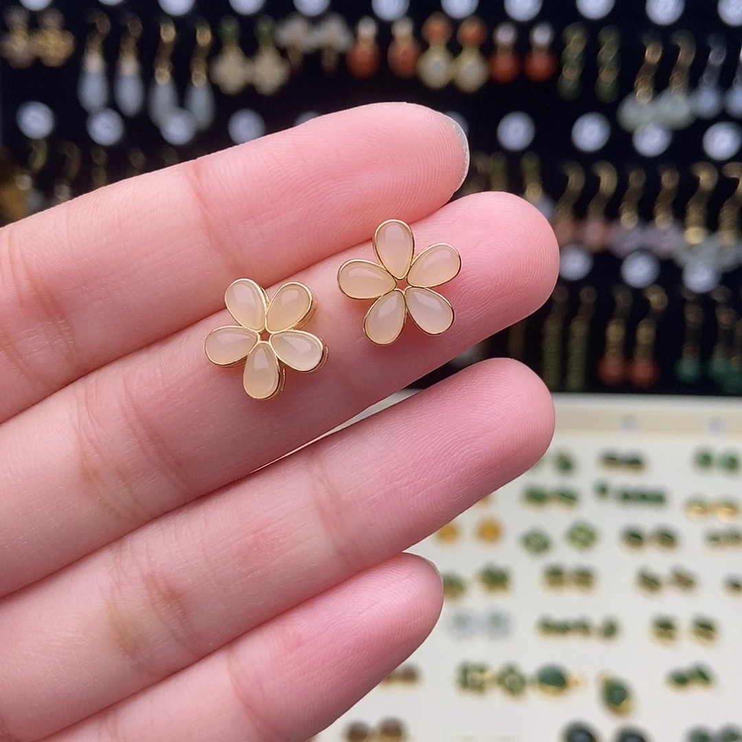 和田玉银S925镀金镶嵌颈饰