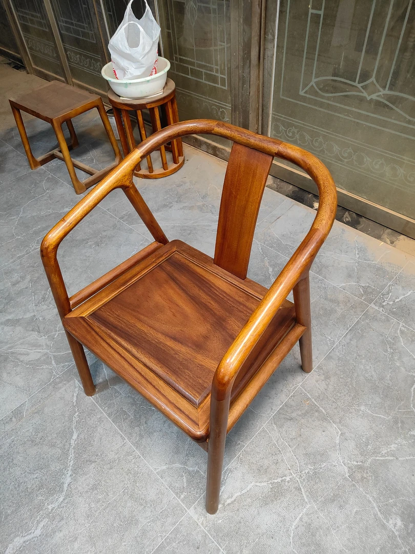 包邮全实木椅子南美胡桃木沐尘椅新中式客人椅现代中式风格小客椅