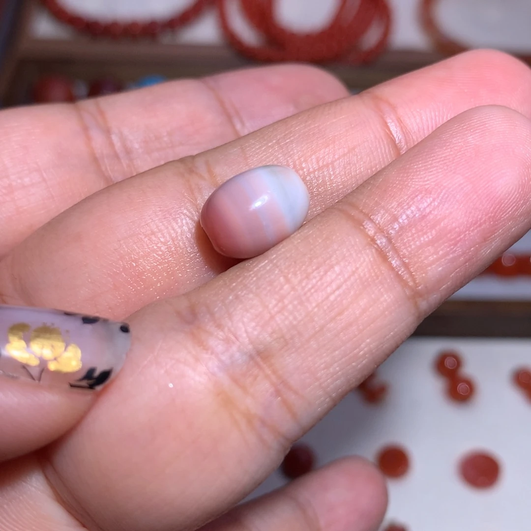 南红玛瑙未镶嵌桶珠8.5×11.2红白特色料