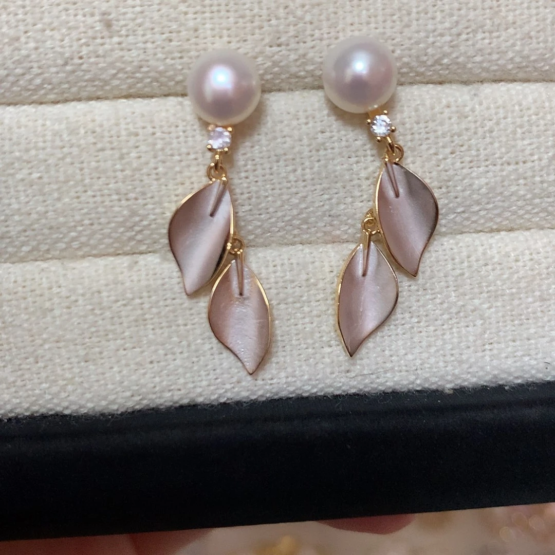 淡水珍珠耳饰合金