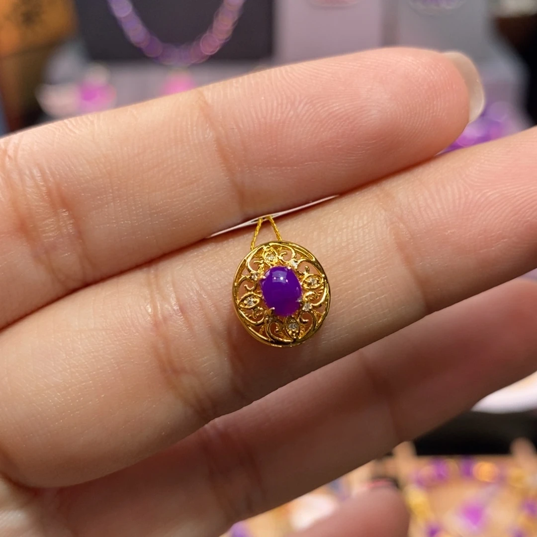 苏纪石（舒俱来）18K金镶嵌吊坠(不含链)