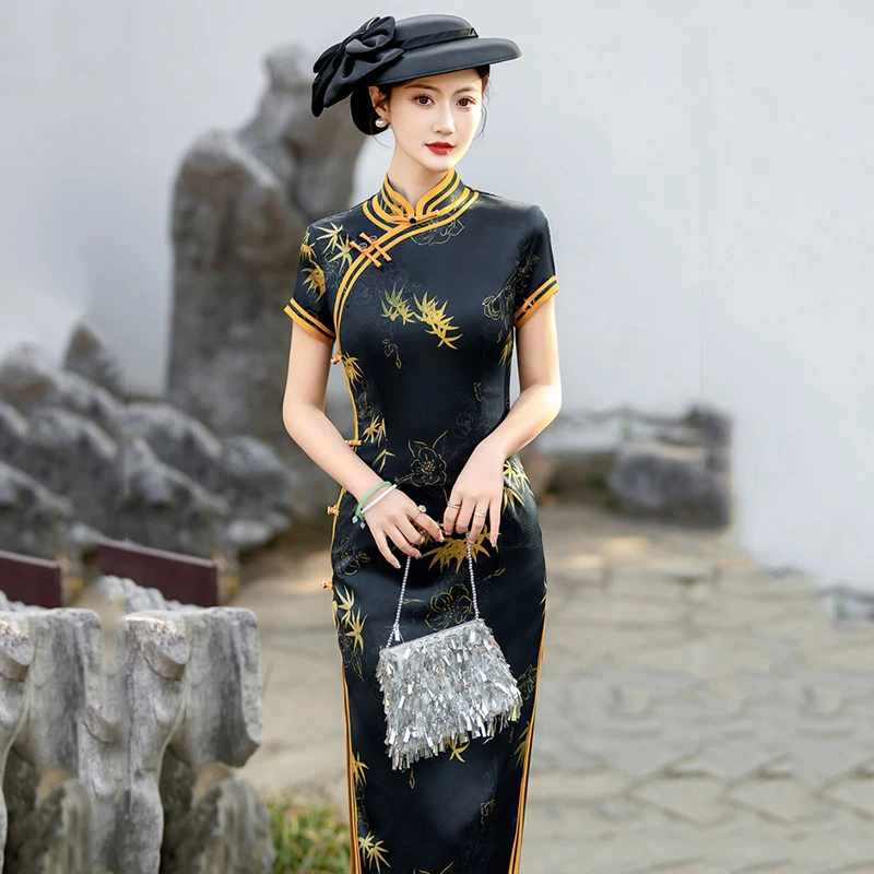 老上海国风中式长款改良2025新款年轻款女民国复古春夏季旗袍
