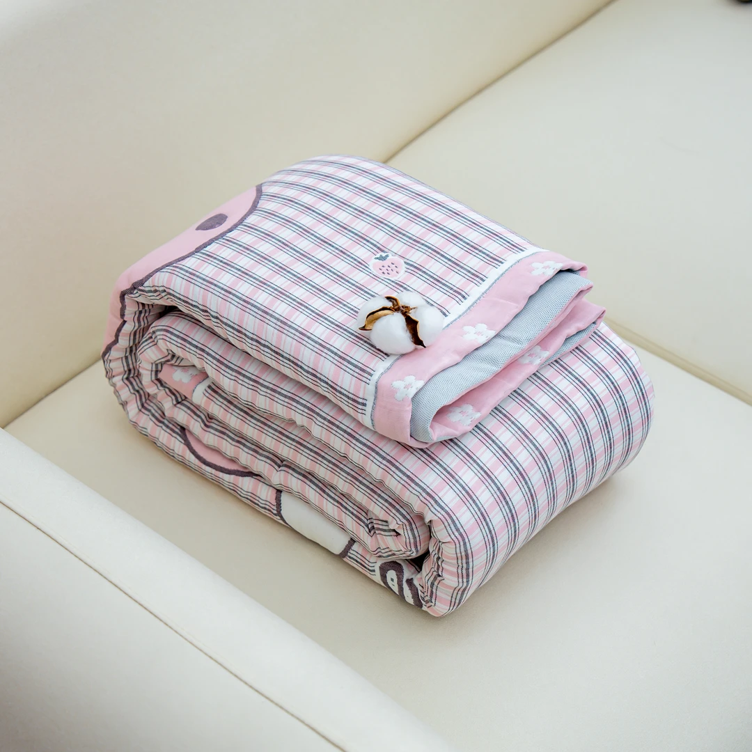 【京かわ会社】云朵花边泡芙被150*200草莓小兔