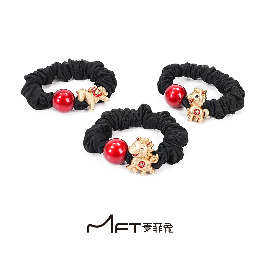 小马发绳新年简约卡通可爱高弹力发圈扎发马尾丸子发绳发饰头绳