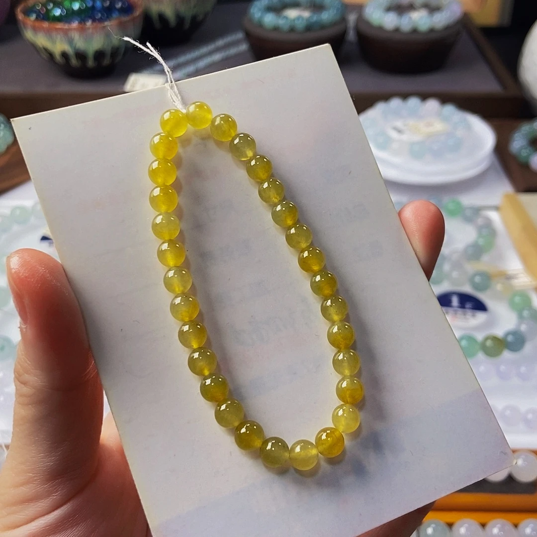 定制翡翠未镶嵌翡翠手串卡6+