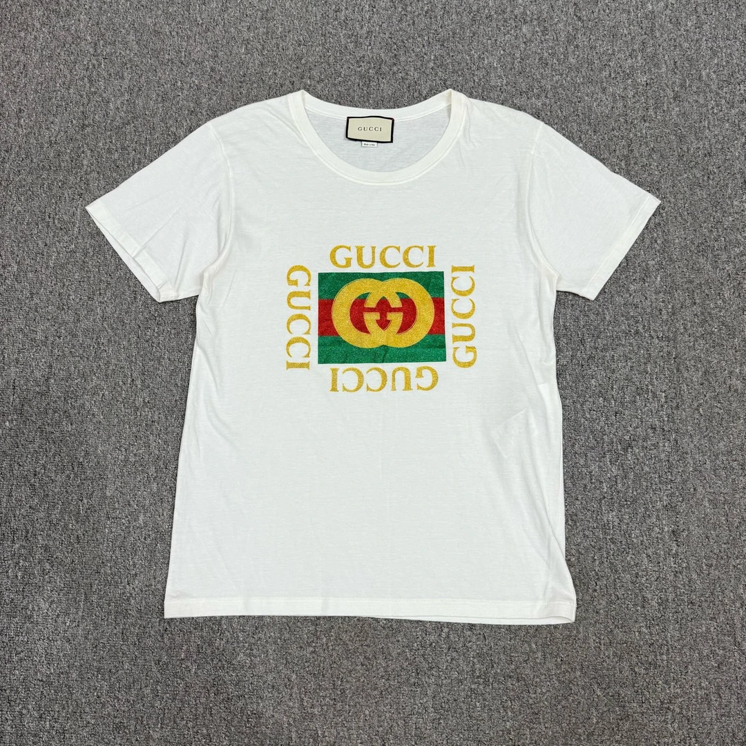 95新 GUCCI/古驰 17835885 Gucci古驰 白色方块logo短袖 S码95新