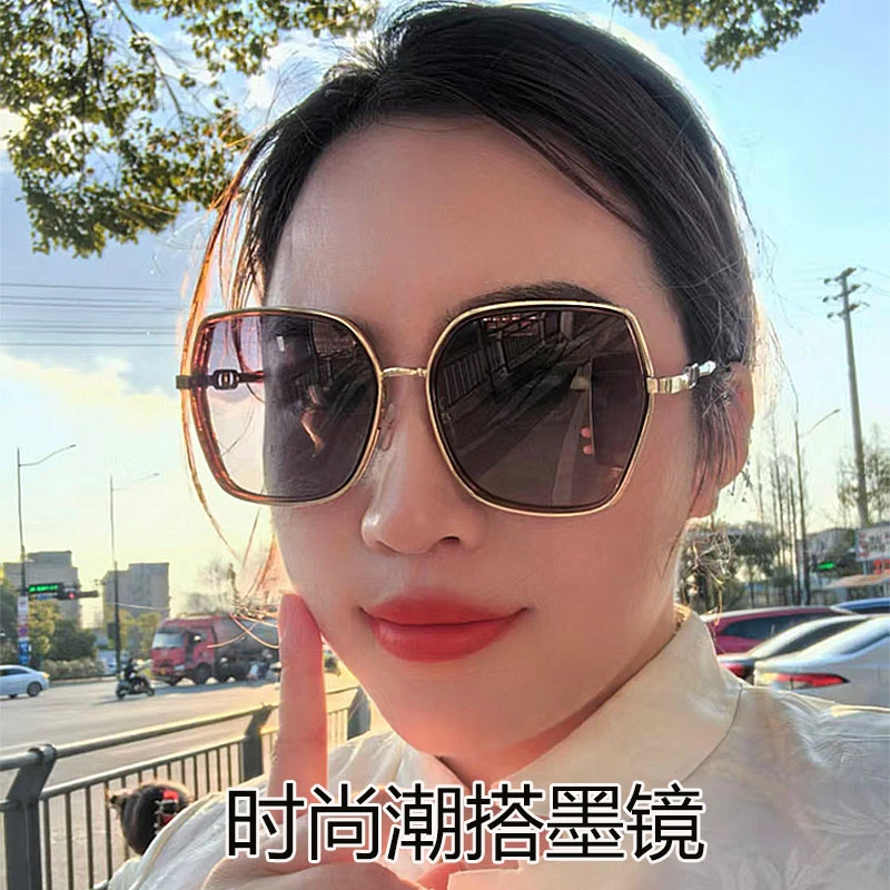 墨镜时尚偏光墨镜自带妆容感防晒防紫外线新款大脸显瘦女款太阳镜