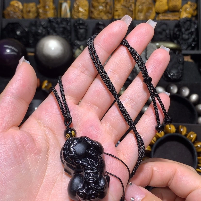 【闪购商品】黑曜岩珠宝奇石未镶嵌风*娘