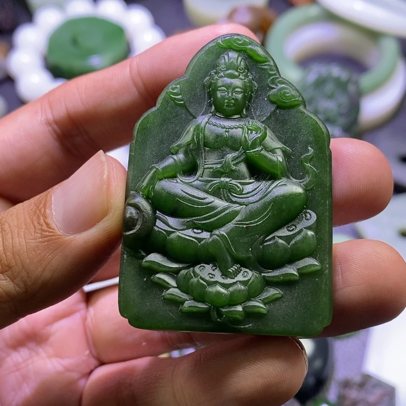 【闪购商品】未镶嵌和田玉（碧玉）挂件不**心