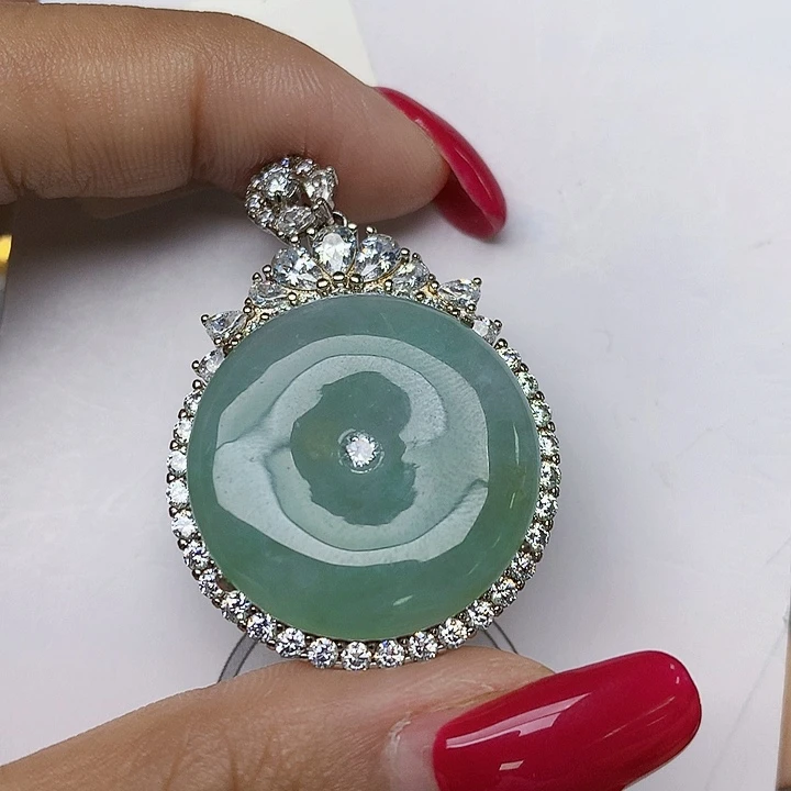 颈饰银S925镶嵌翡翠天然翡翠