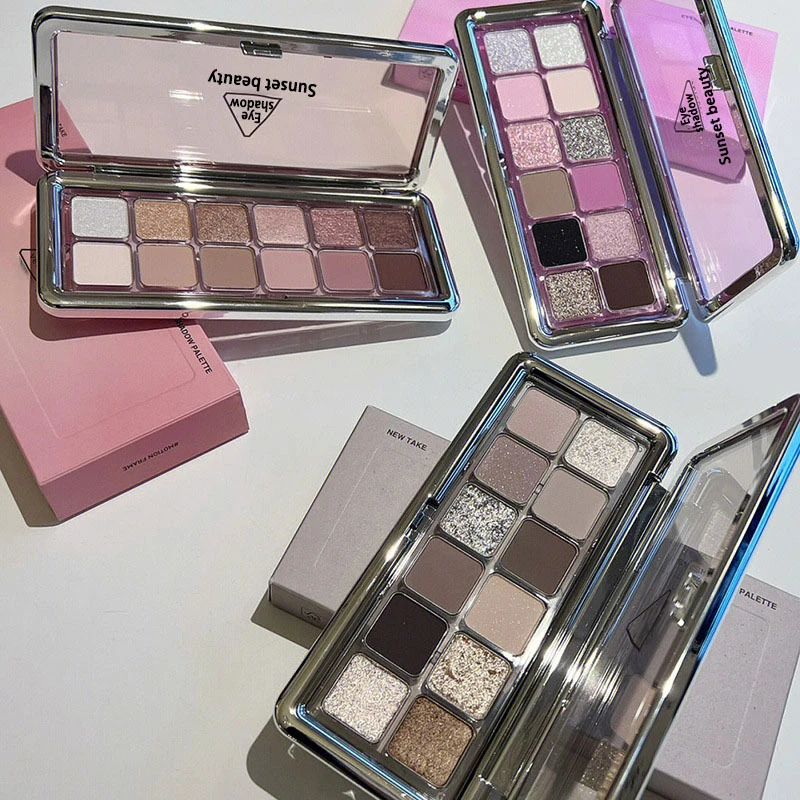 Sunsetbeauty情绪框架十二色眼影盘奶茶杏粉大地色系低饱和眼影盘