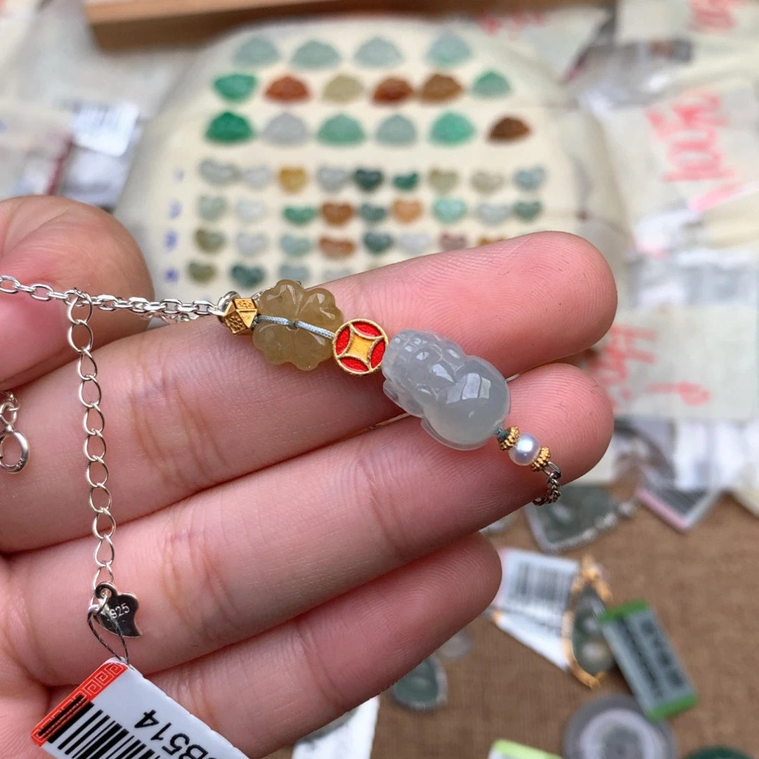 【闪购商品】银S925镶嵌挂件翡翠一