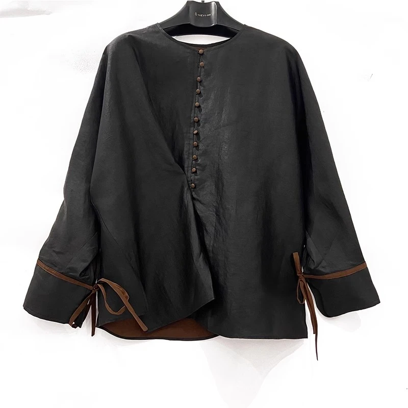 【娇娇美娇】娑尔龟裂纹香云纱百搭上衣SF2SB00047