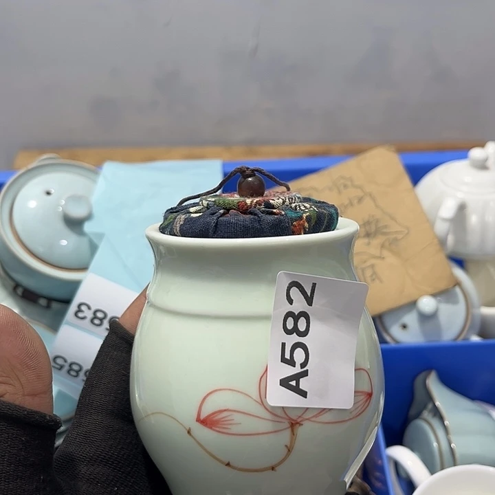 西***宝瓷片茶摆件工艺品摆件666