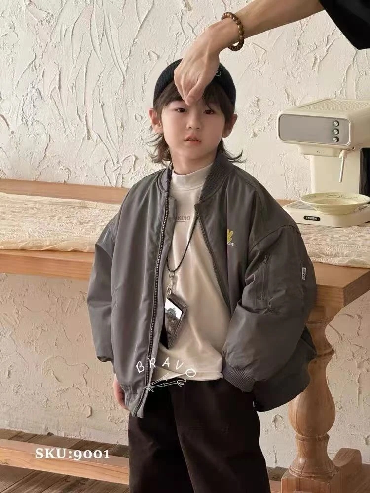 A5811男女童休闲时尚潮流百搭秋冬加棉夹克