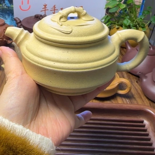 宜兴紫砂壶本绿精致半手工