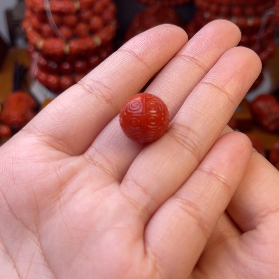 南红玛瑙天然川料瓦西回纹未镶嵌༺**༻