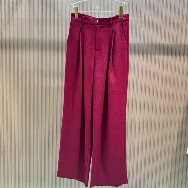 2256 醋酸亚麻直筒裤