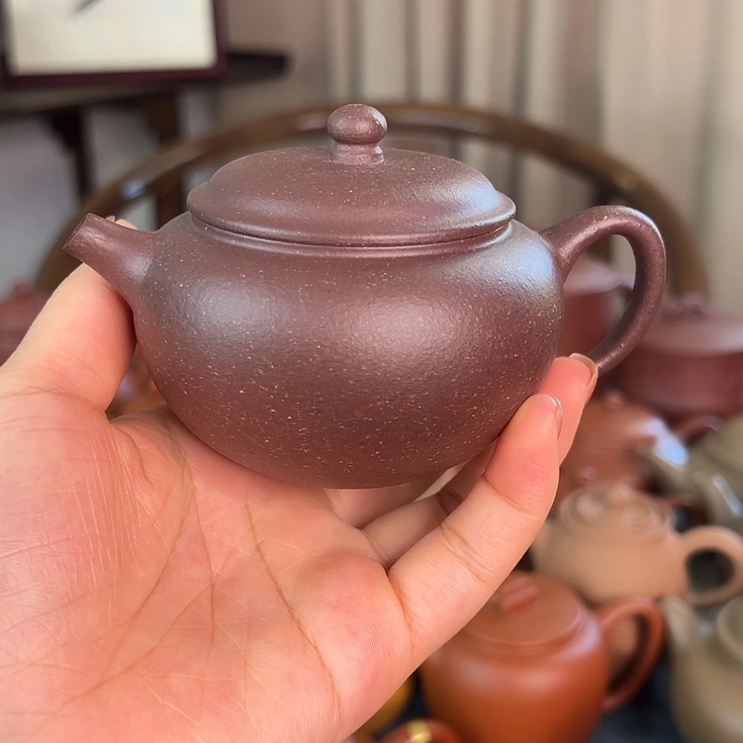 茶壶紫砂精品原矿紫泥贡珠150cc左右