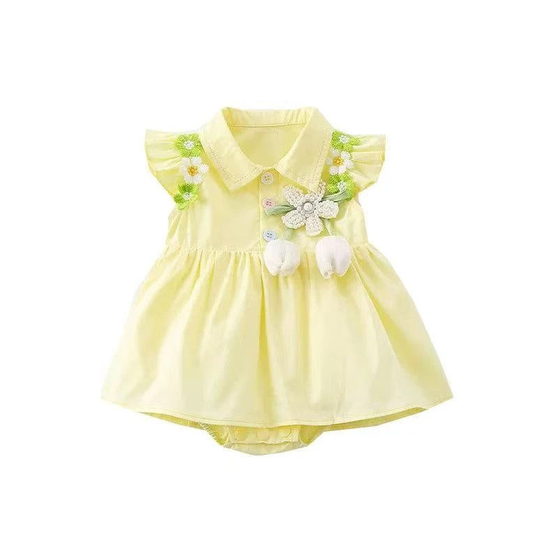 婴儿夏装裙子可爱衣服夏季包屁宝宝百天洋气公主衬衫花包哈衣屁裙