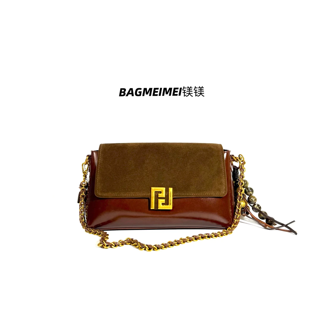【镁镁皮具奢华系列】7750邮差包法棍包链条包腋下包单肩包斜挎包
