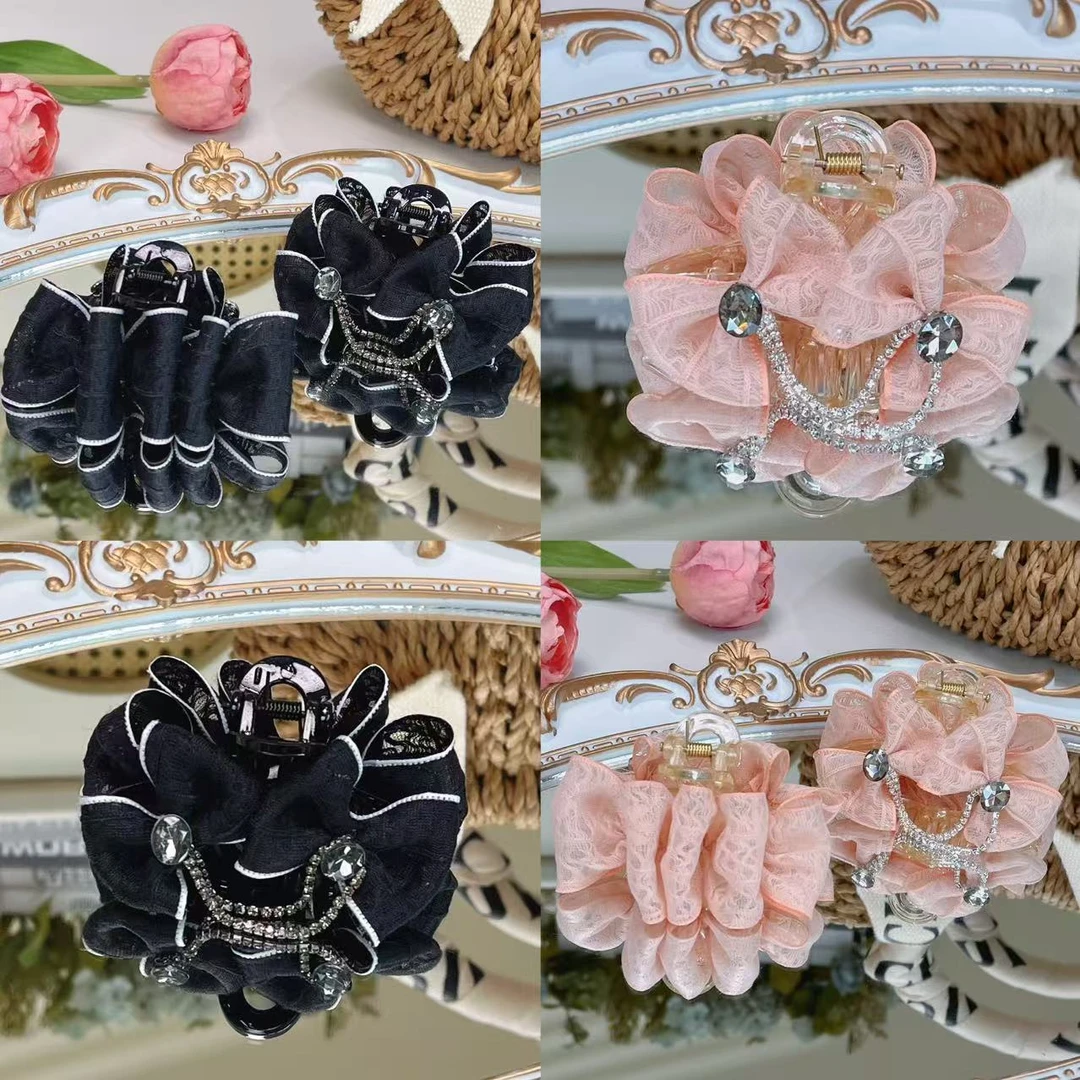 【尘宵】新款简约气质轻奢高级气质蝴蝶结抓夹