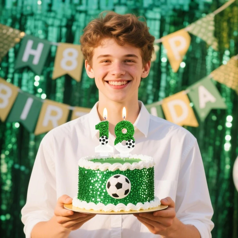 创业梅西C罗球迷专属足球生日蛋糕蜡烛网红拍照打卡必备