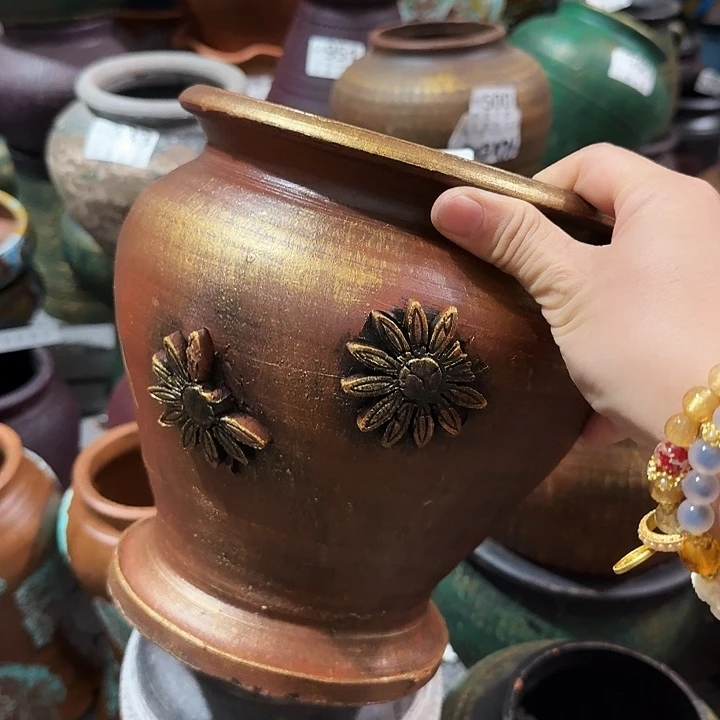 瑕疵金色鱼尾花102高度20口径17