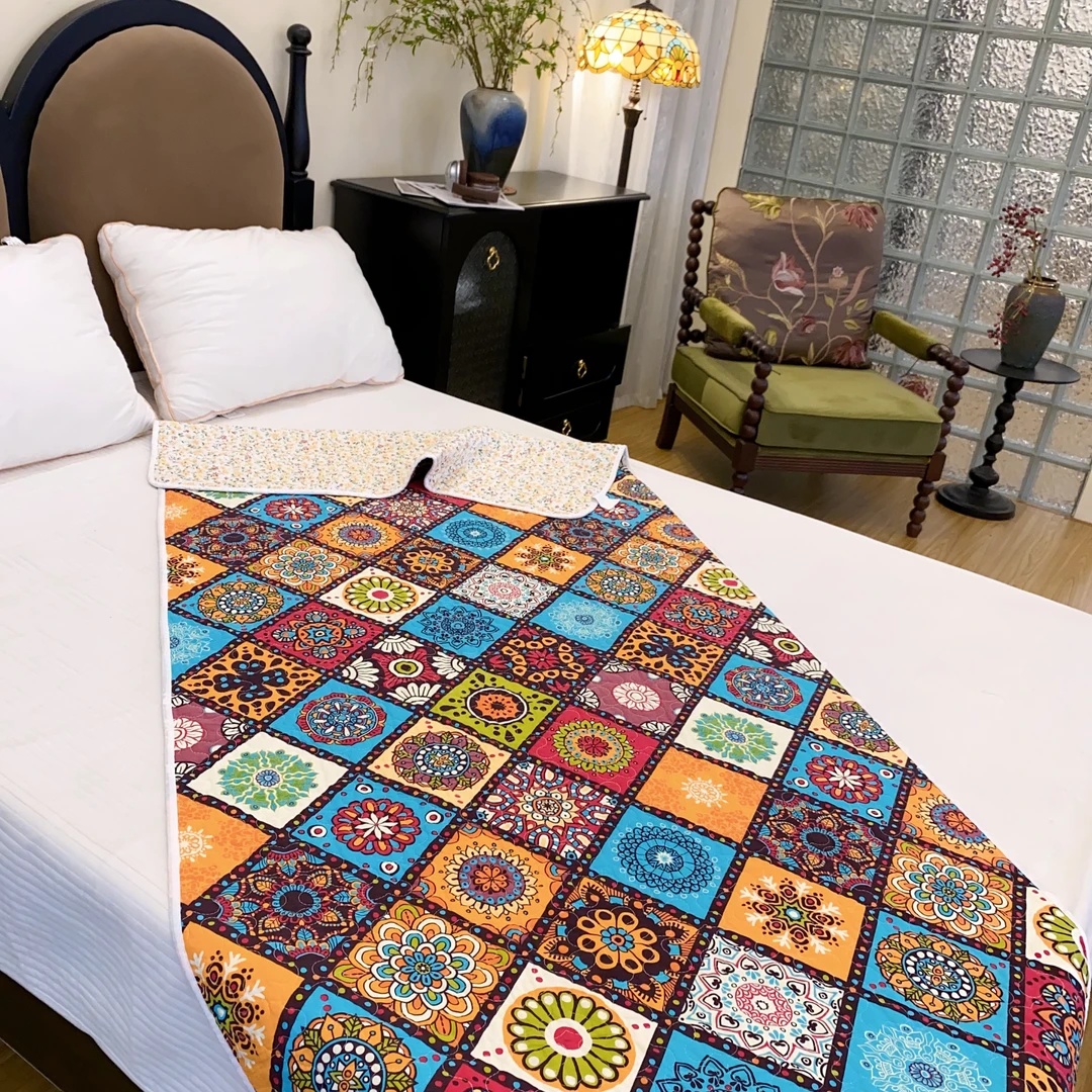 【雅趣】万花筒90*200 双面纯棉棉花单床盖