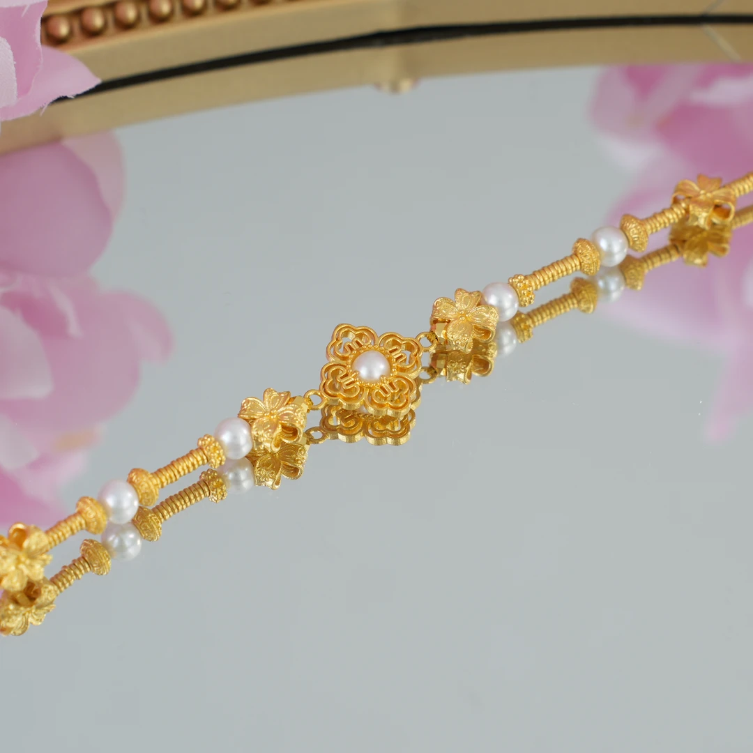 四合如意足金手链 17+3cm 9.98g