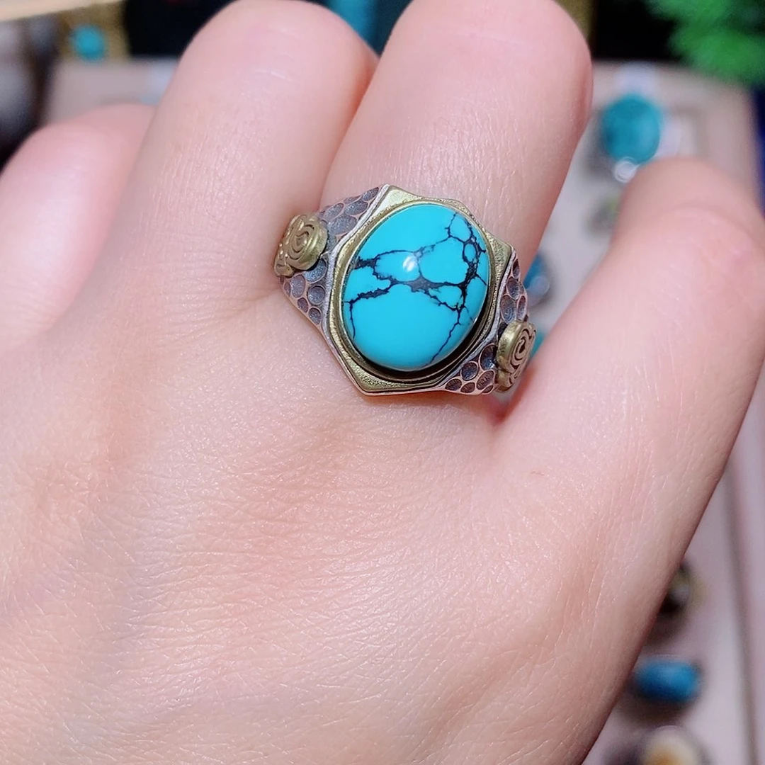 绿松石银S925镶嵌挂件