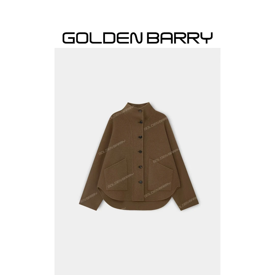 GOLDENBARRY|143034“木境绒歌”立领廓形短款羊毛大衣