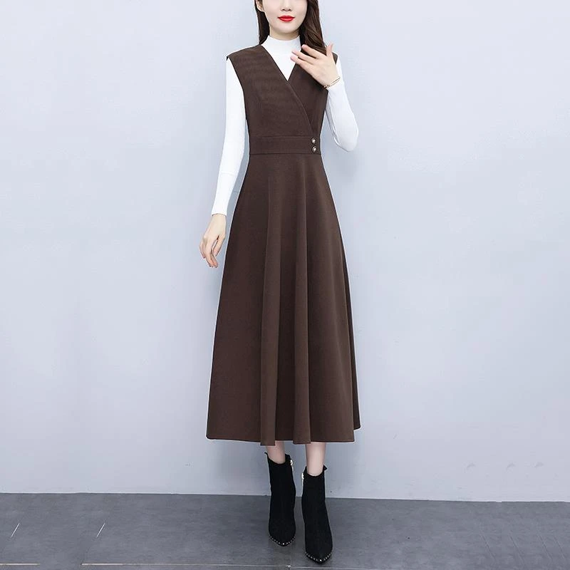 轻奢毛呢小香风背心裙套装女早春秋2025新款春装妈妈两件套连衣裙