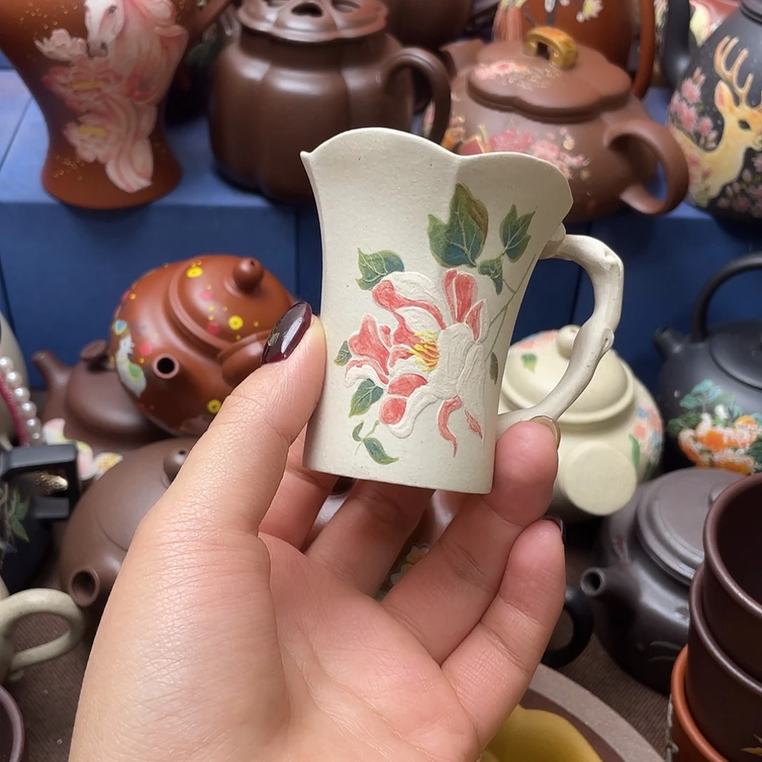 红泥茶杯紫砂主人杯100c