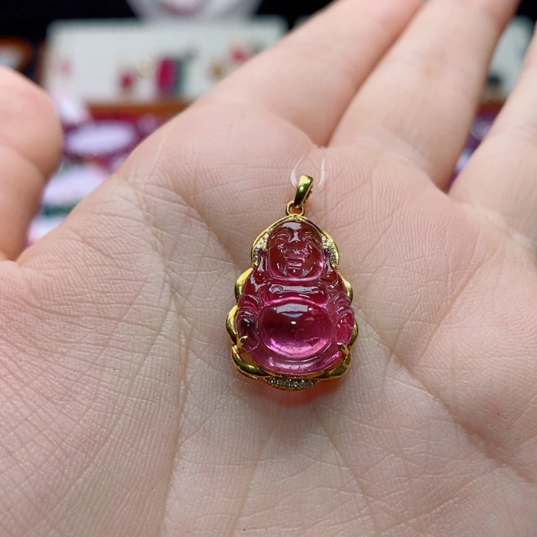 18K金镶嵌吊坠(不含链)碧玺碧玺s