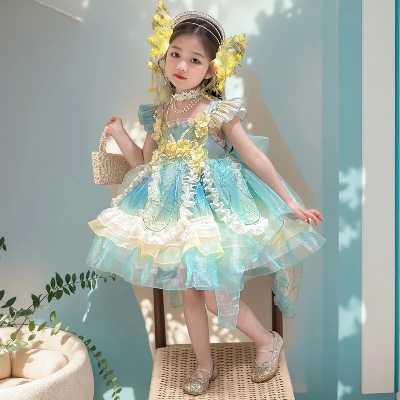 女童花仙子蝴蝶洛丽塔连衣裙2025夏季公主裙蓬蓬裙生日送礼萝莉裙