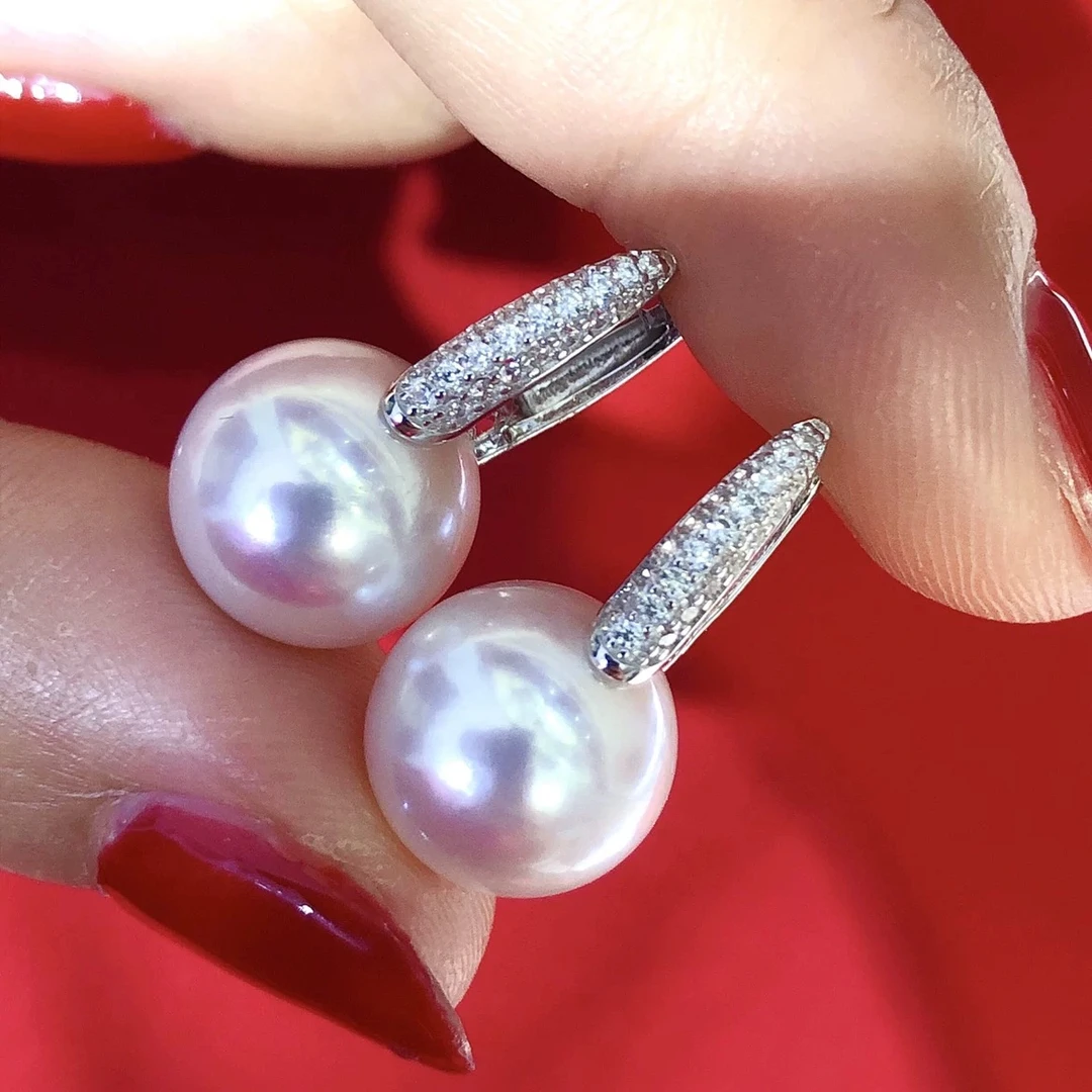 WE-Z3942 樊欣13-14mm超大点位珍珠耳环白色时尚百搭优雅气质