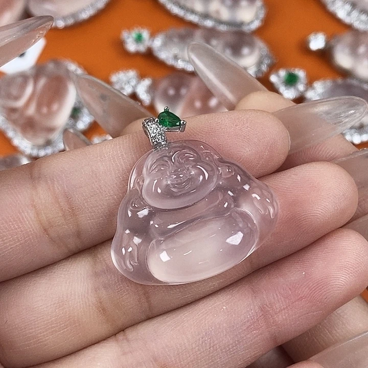 石英质玉银S925镶嵌颈饰