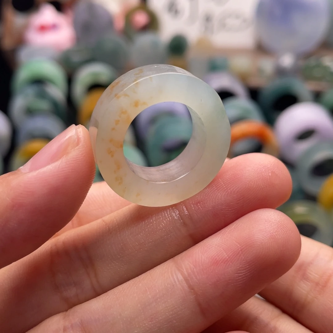 定制翡翠未镶嵌  糖果双色洒金