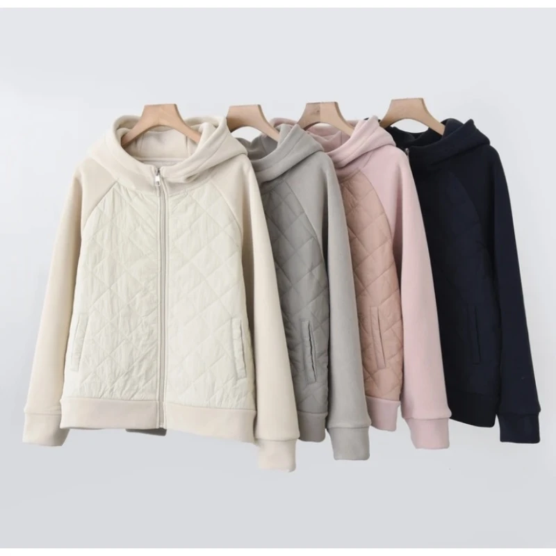 冬季新款女士户外休闲运动宽松保暖夹棉休闲百搭连帽外套-6330