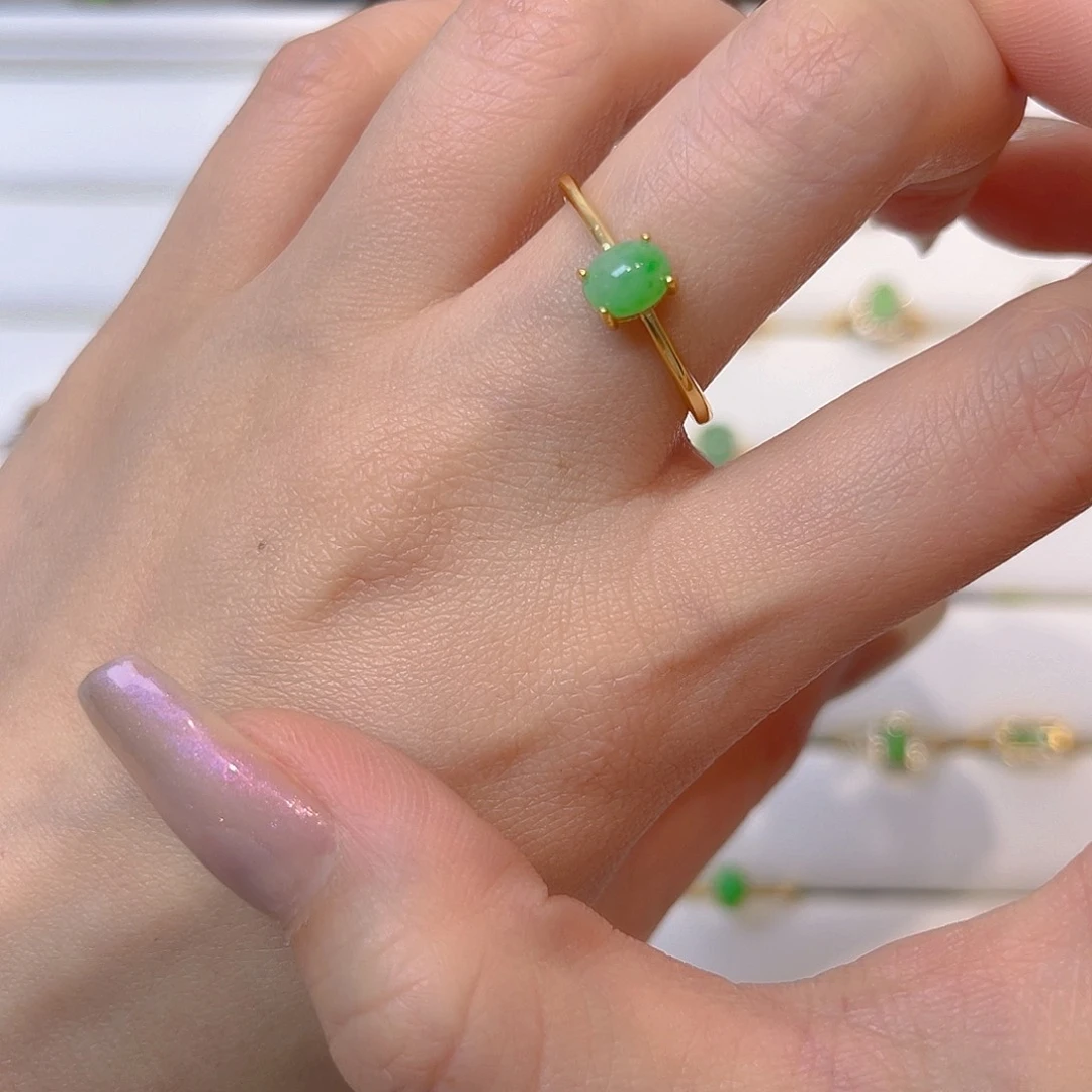 翡翠戒指银S925镶嵌我