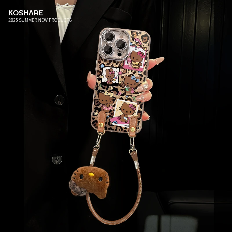 豹纹kt适用苹果15华为vivo/oppo小米iPhone16pro精孔冰川纹手机壳