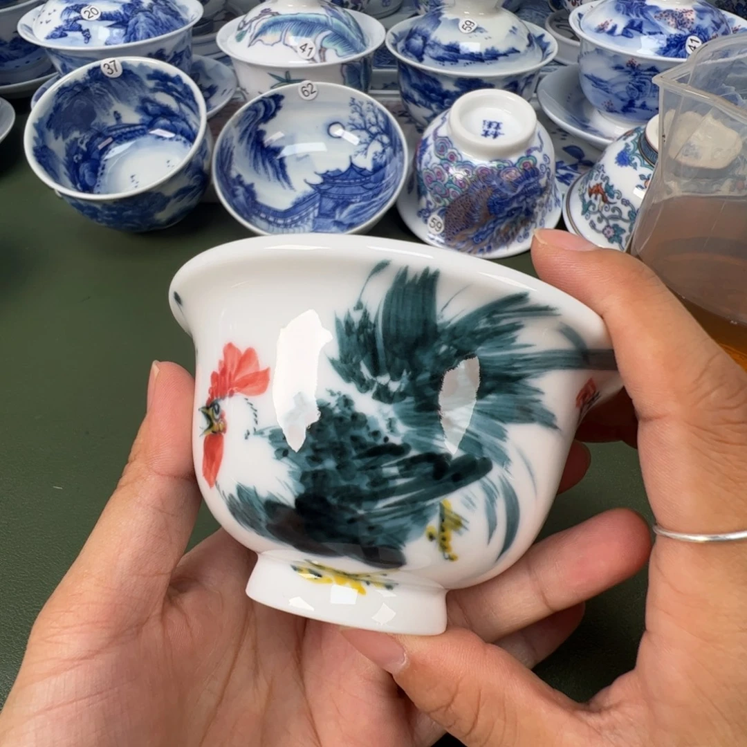 景德镇纯手工纯手绘茶具木木68