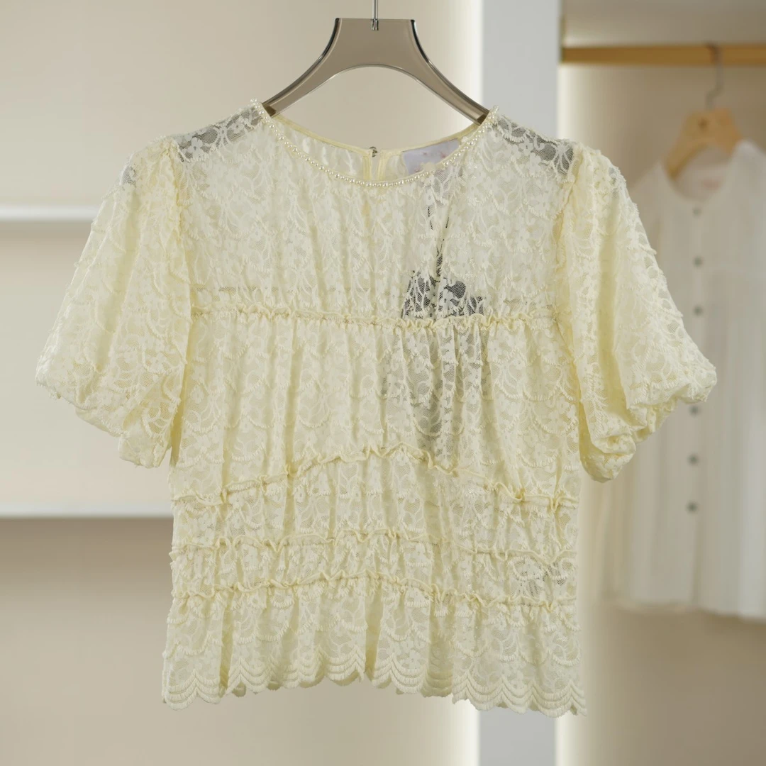 麦迪尚品【O】K1565 夏季短袖蕾丝上衣品牌折扣女装 A组1